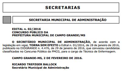 edital sem efeito concurso